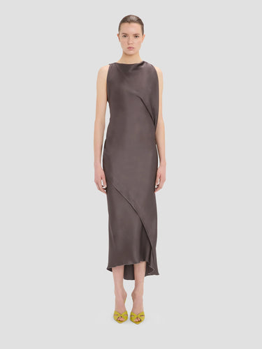 Victoria Beckham Mujer Barcelona Vestido Midi Kyra color Gris Antracita sku 721-000835 01 - Foto 2