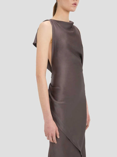 Victoria Beckham Mujer Barcelona Vestido Midi Kyra color Gris Antracita sku 721-000835 01 - Foto 4