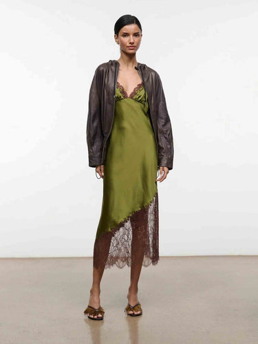 Staud Mujer Barcelona Vestido Lencero Lara color Verde sku 721-000842 01 - Foto 3