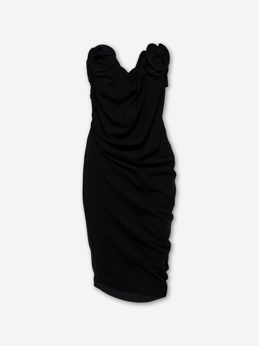 Magda Butrym Mujer Barcelona Vestido Drapeado Flores color Negro sku 721-000849 01 - Foto 1