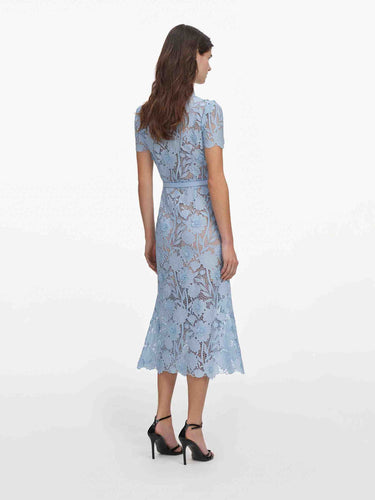 Self-Portrait Mujer Barcelona Vestido Encaje Lazada color Azul Celeste sku 721-000860 01 - Foto 2