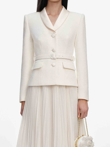 Self-Portrait Mujer Barcelona Vestido Efecto Blazer color Crema sku 721-000862 01 - Foto 3