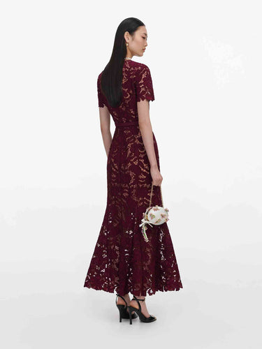 Self-Portrait Mujer Barcelona Vestido Midi Encaje color Burdeos sku 721-000864 01 - Foto 2