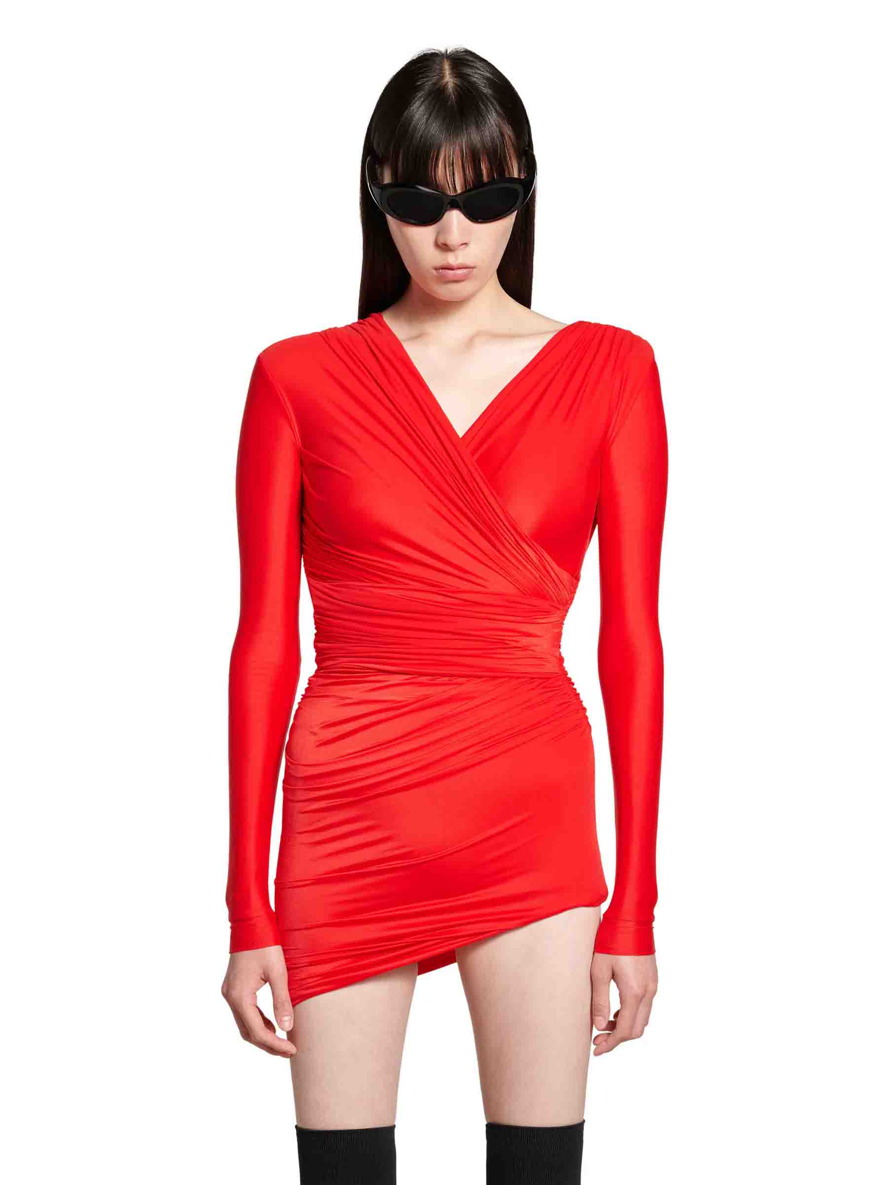 Balenciaga Mujer Barcelona Vestido Mini Drapeado color Rojo sku 731-005981 01 - Foto 2