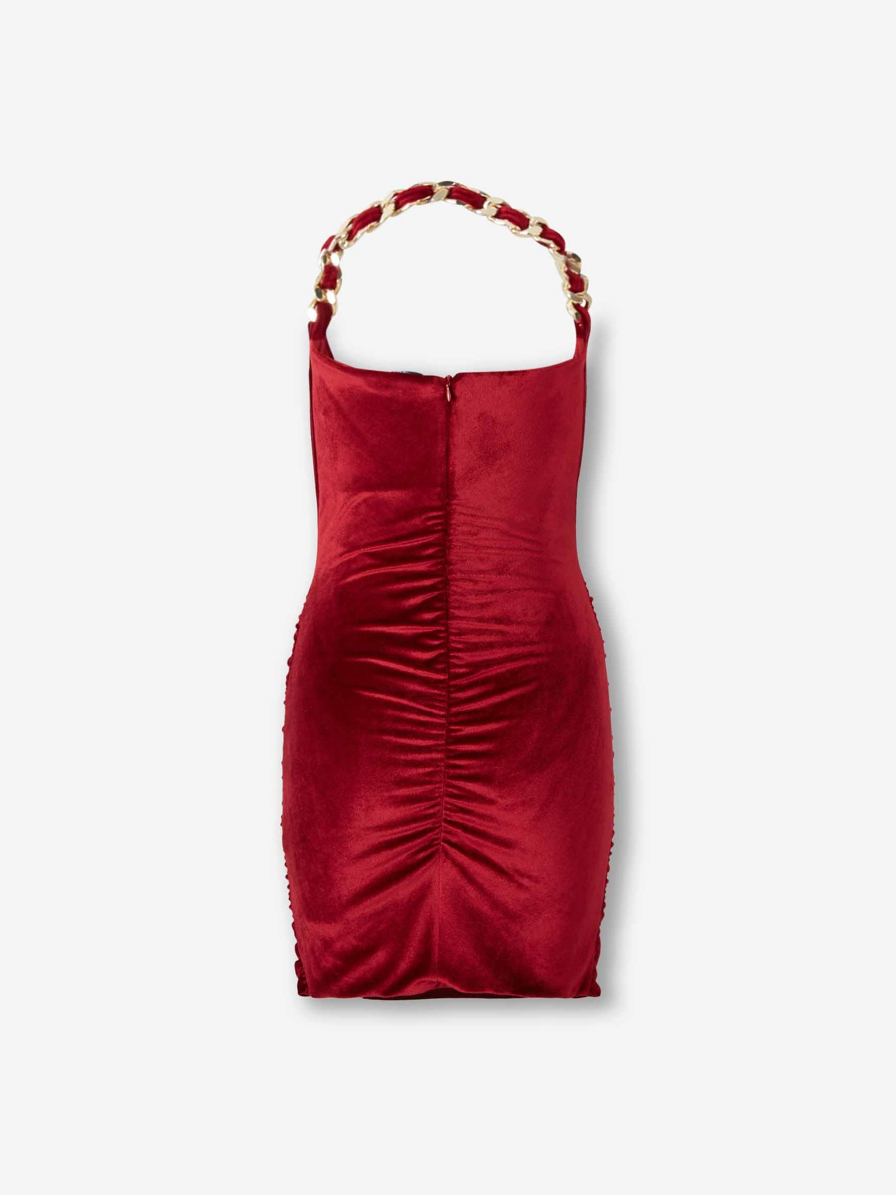 Balmain Mujer Barcelona Vestido Mini Velvet color Rojo sku 731-006063 01 - Foto 2