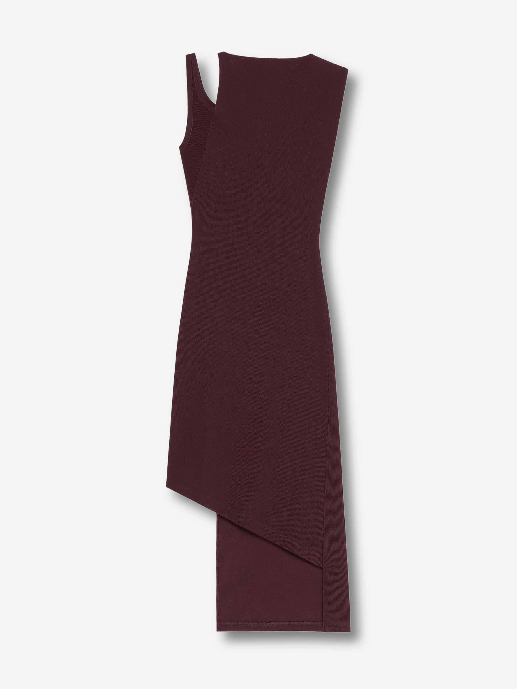 Courrèges Mujer Barcelona Vestido Canalé Asimétrico color Burdeos sku 731-006096 01 - Foto 1