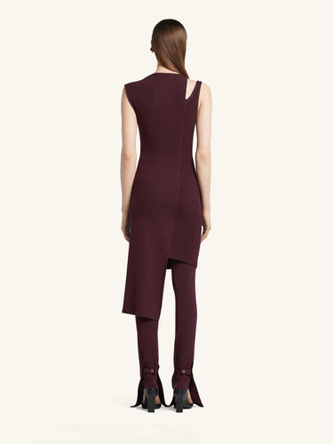 Courrèges Mujer Barcelona Vestido Canalé Asimétrico color Burdeos sku 731-006096 01 - Foto 3