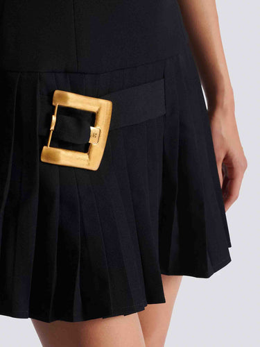 Balmain Mujer Barcelona Vestido Mini Falda Plisada color Negro sku 731-006122 01 - Foto 4