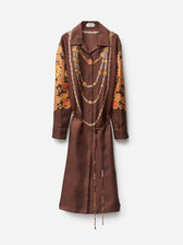 Versace Mujer Barcelona Vestido Camisero Seda color Marrón Oscuro sku 731-006138 01 - Foto 1