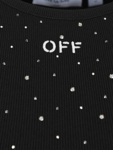 Off-White Mujer Barcelona Vestido Mini Ribbed color Negro sku 731-006143 01 - Foto 3