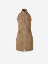 Off-White Mujer Barcelona Vestido Mini Cremallera color Verde Militar sku 731-006145 01 - Foto 1