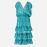 Dries Van Noten Mujer Barcelona Vestido Midi Volantes color Azul Turquesa sku 731-006148 01 - Foto 1