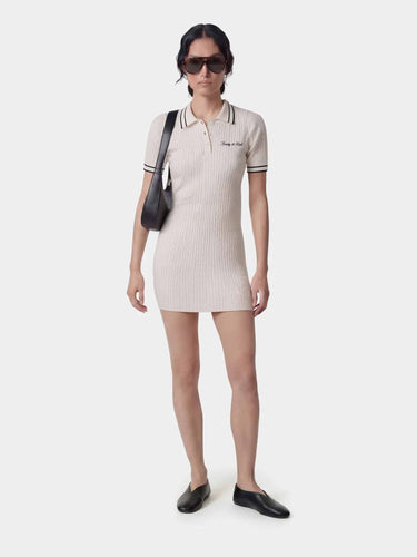 Sporty & Rich Mujer Barcelona Vestido Punto Logo color Marfil sku 731-006151 01 - Foto 2