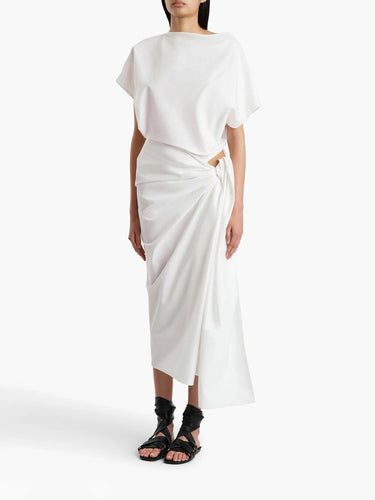 Khaite Mujer Barcelona Vestido Midi Drapeado color Blanco sku 731-006155 01 - Foto 2
