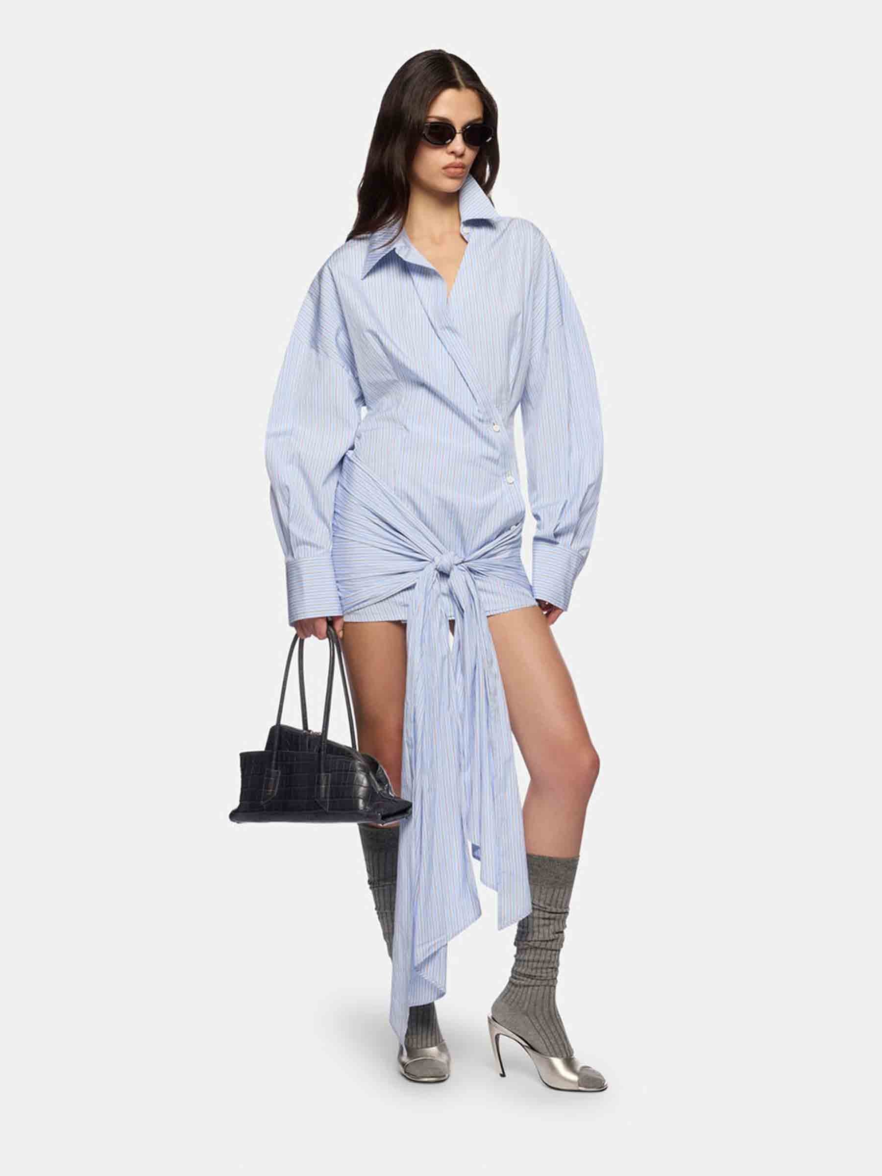 The Attico  Barcelona Vestido Mini Camisero color Azul Celeste sku 731-006167 01 - Foto 2