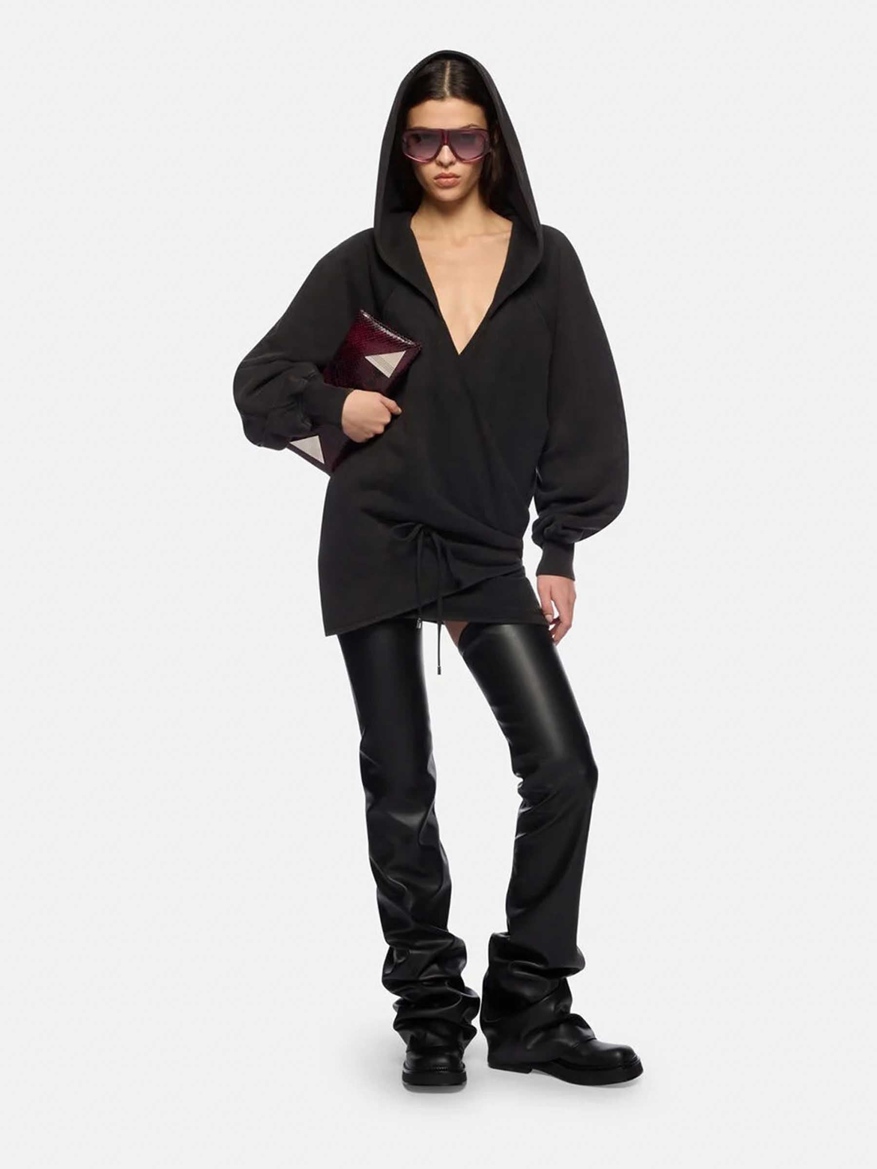 The Attico  Barcelona Vestido Mini Felpa color Negro sku 731-006169 01 - Foto 2