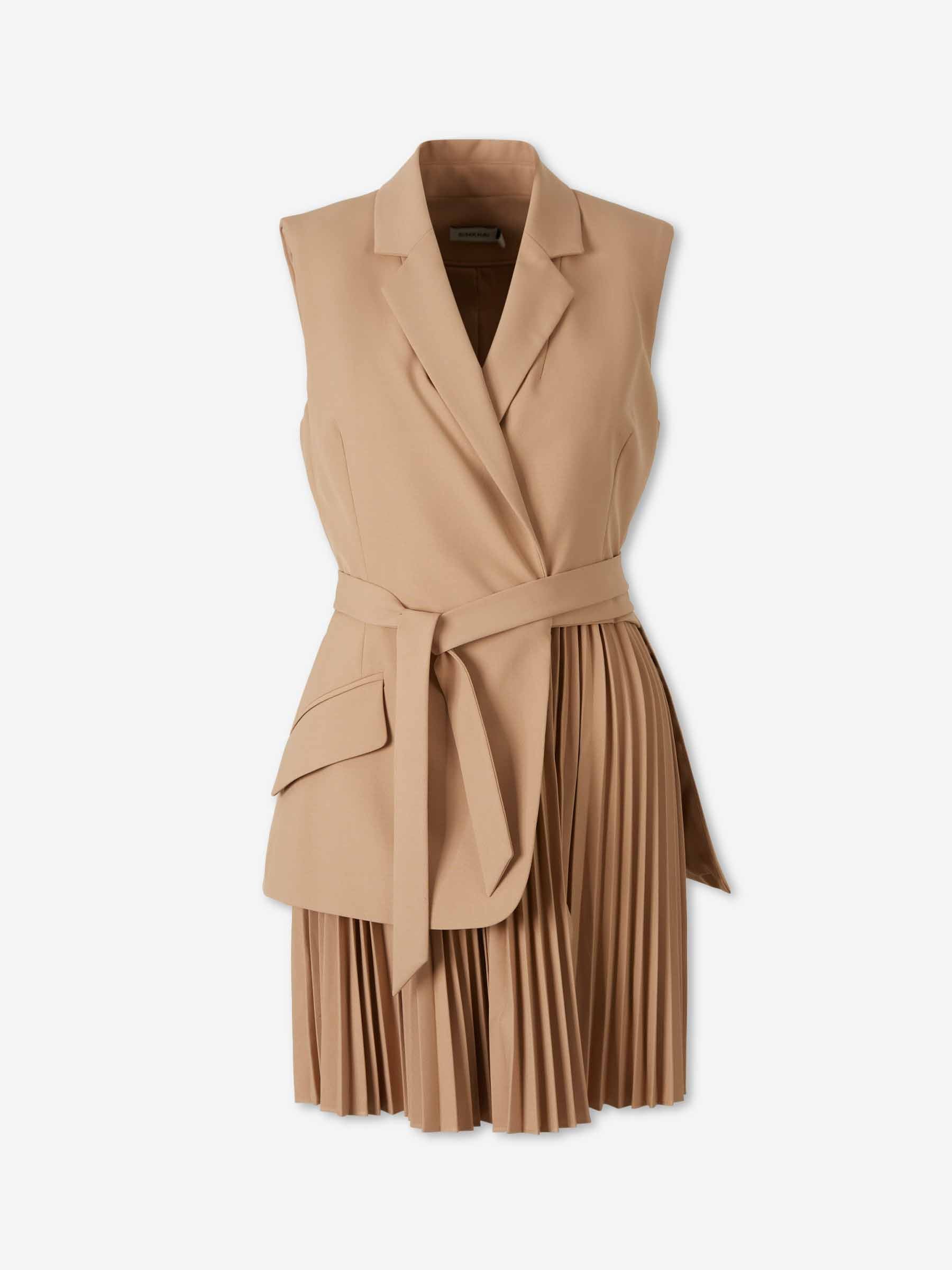 Simkhai Mujer Barcelona Vestido Plisado Eman color Camel sku 731-006179 01 - Foto 1