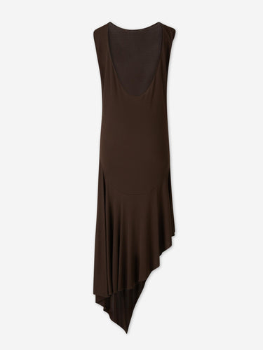 Alaïa Mujer Barcelona Vestido Midi Asimétrico color Marrón Oscuro sku 731-006180 01 - Foto 2