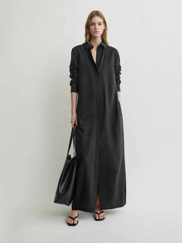 TOTEME Mujer Barcelona Vestido Camisero Maxi color Negro sku 731-006191 01 - Foto 2