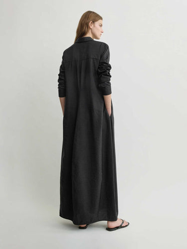 TOTEME Mujer Barcelona Vestido Camisero Maxi color Negro sku 731-006191 01 - Foto 3