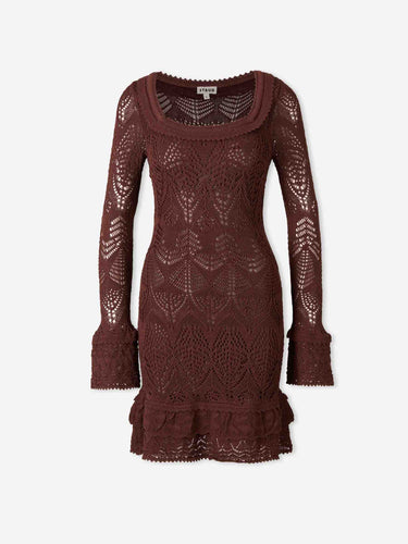 Staud Mujer Barcelona Vestido Mini Calados color Marrón Oscuro sku 731-006196 01 - Foto 1