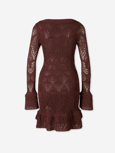 Staud Mujer Barcelona Vestido Mini Calados color Marrón Oscuro sku 731-006196 01 - Foto 2