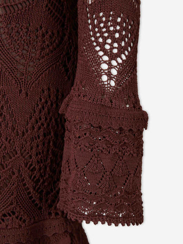 Staud Mujer Barcelona Vestido Mini Calados color Marrón Oscuro sku 731-006196 01 - Foto 4
