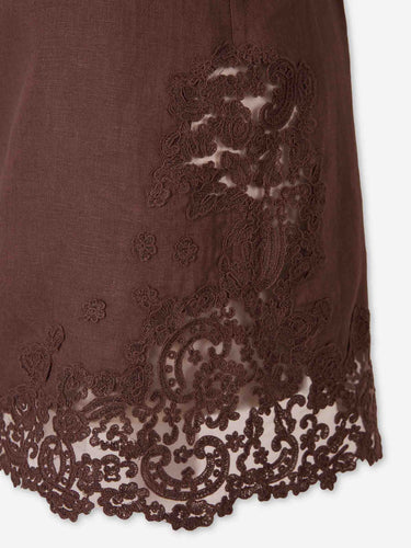Cult Gaia Mujer Barcelona Vestido Lino Riti color Marrón Oscuro sku 731-006199 01 - Foto 5