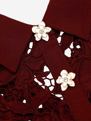 Self-Portrait Mujer Barcelona Vestido Mini Encaje color Burdeos sku 731-006207 01 - Foto 3