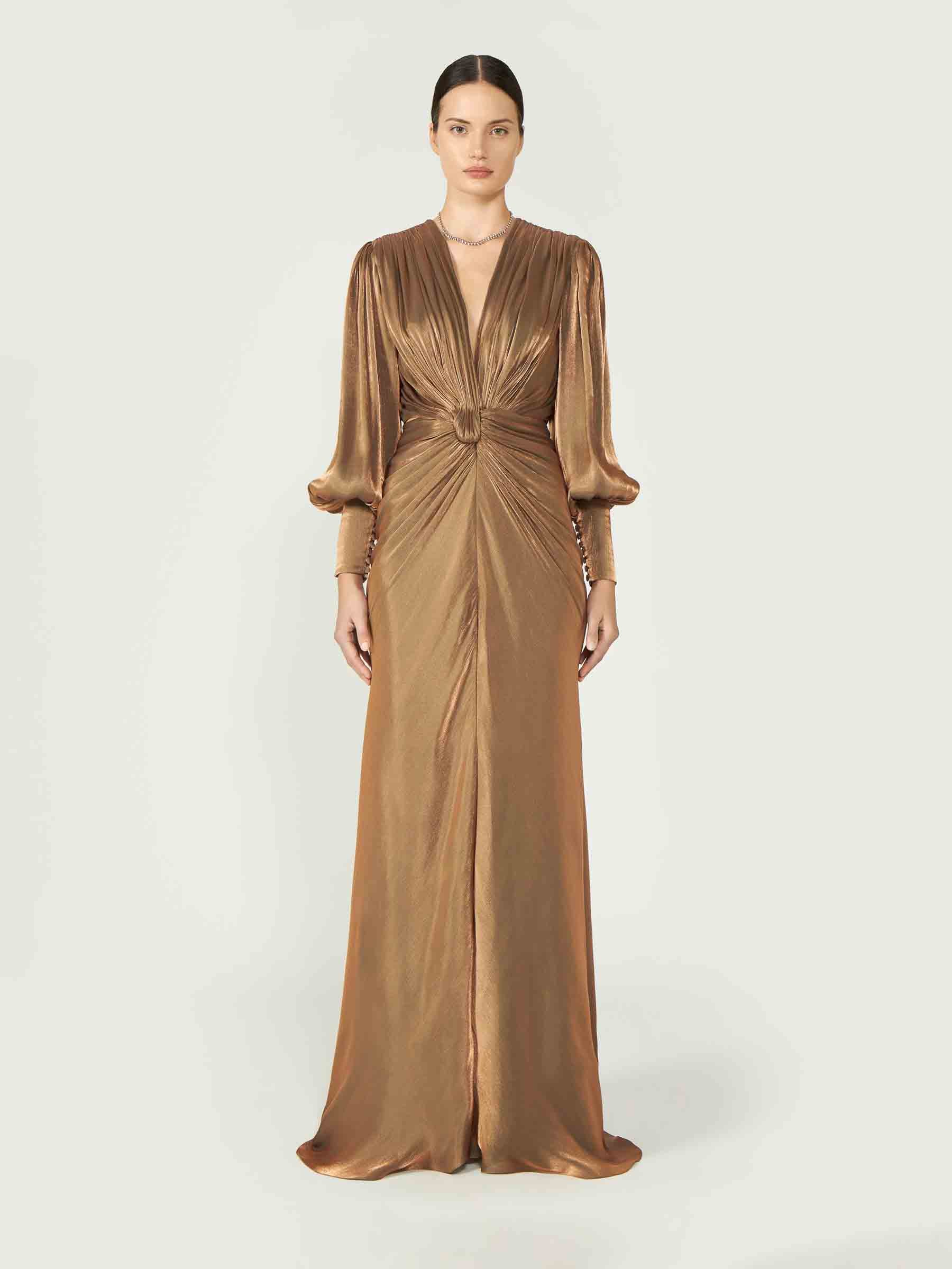 Costarellos Mujer Barcelona Vestido Maxi Adelia color Dorado sku 732-001424 02 - Foto 2