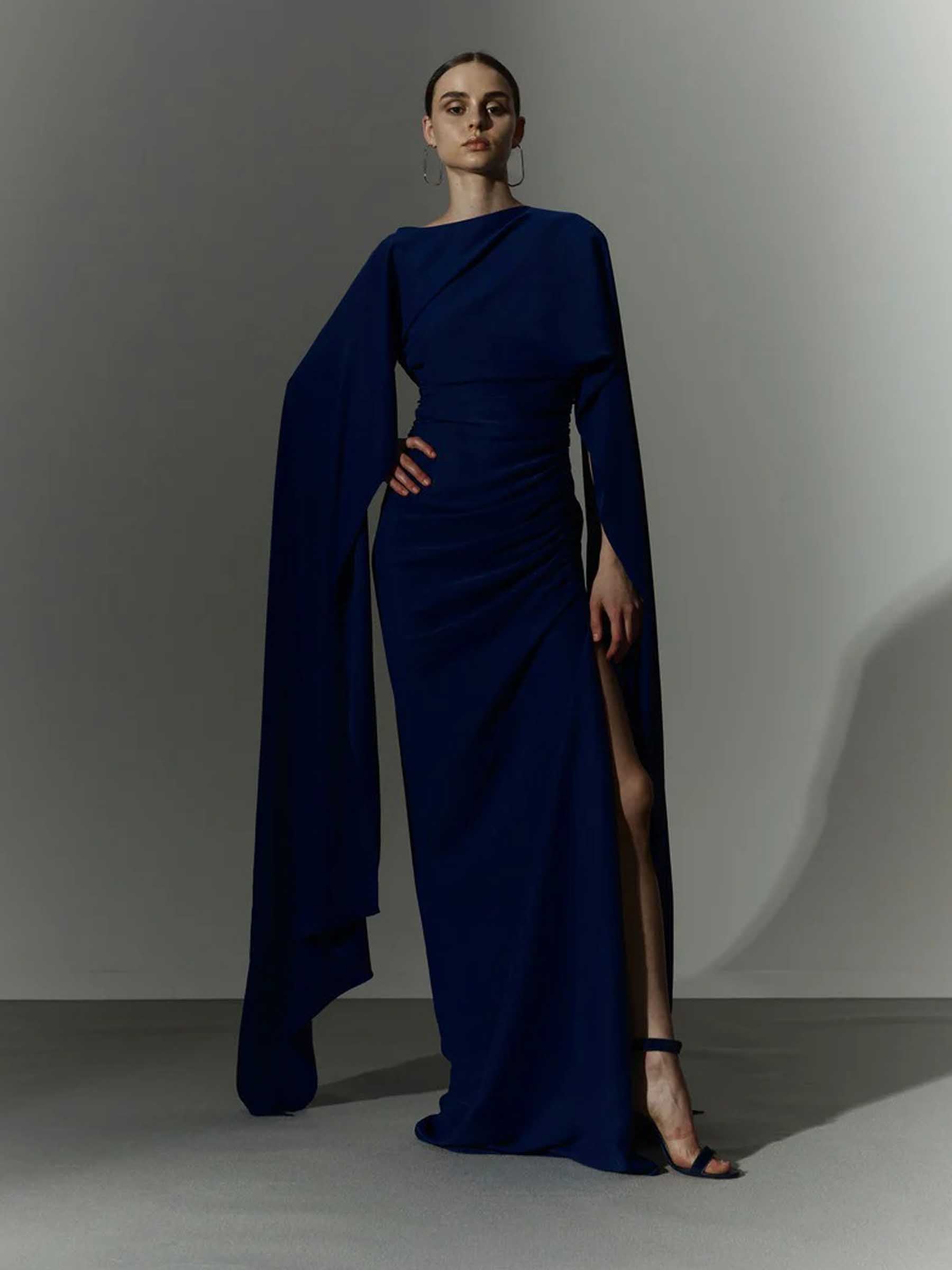 Marmar Halim Mujer Barcelona Vestido Maxi Crepé color Azul Cobalto sku 732-001480 01 - Foto 2