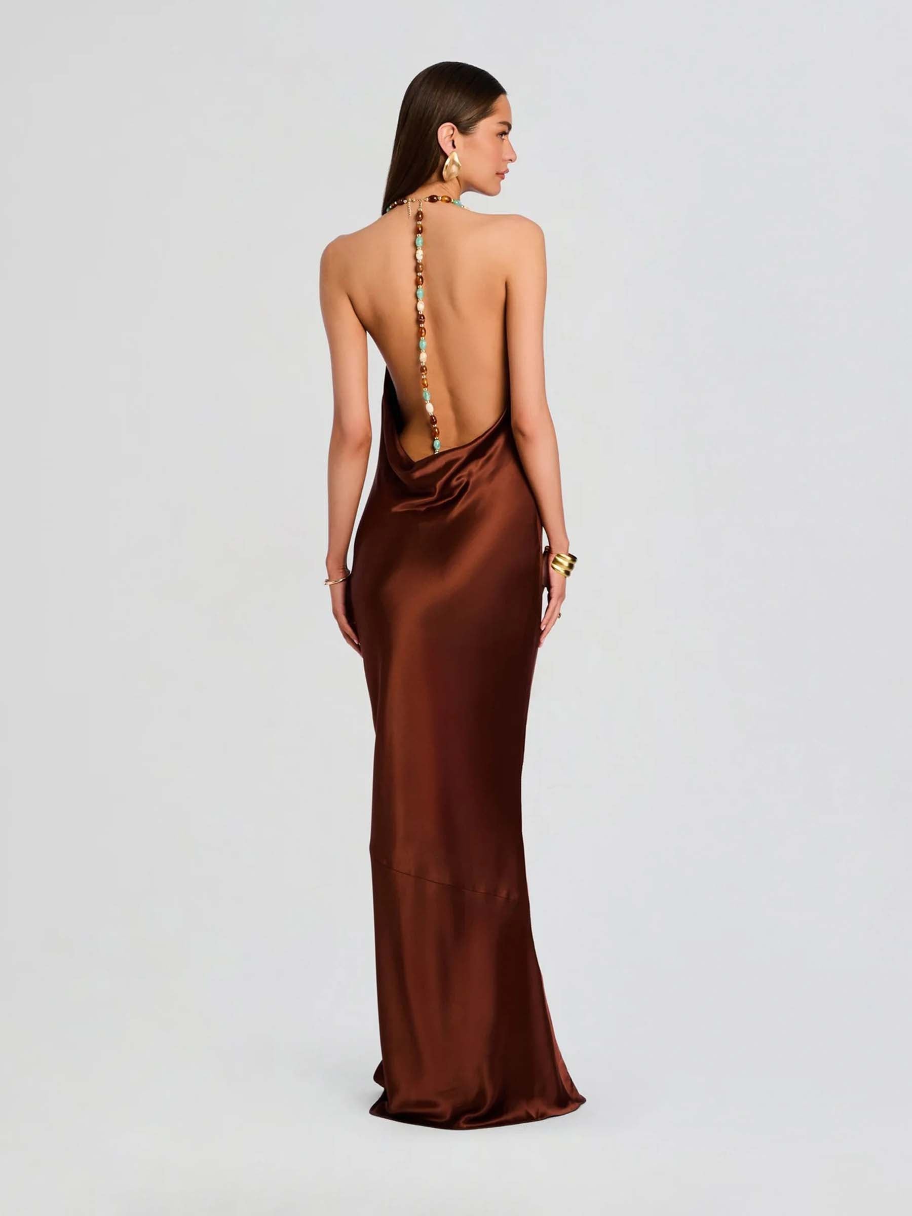 Retrofête Mujer Barcelona Vestido Maxi Finley color Caramelo sku 732-001492 01 - Foto 2