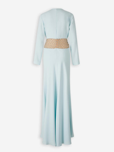 Costarellos Mujer Barcelona Vestido Maxi Brillantes color Azul Celeste sku 732-001495 01 - Foto 2