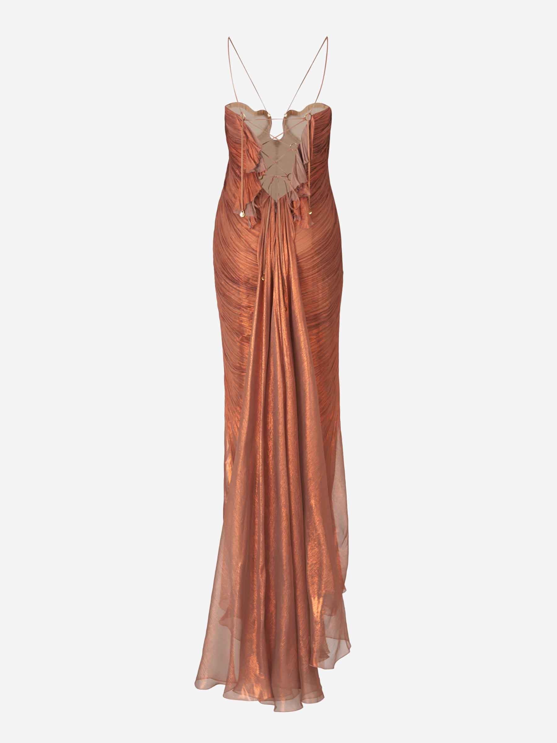 Maria Lucia Hohan Mujer Barcelona Vestido Maxi Raisa color Salmon sku 732-001510 02 - Foto 2