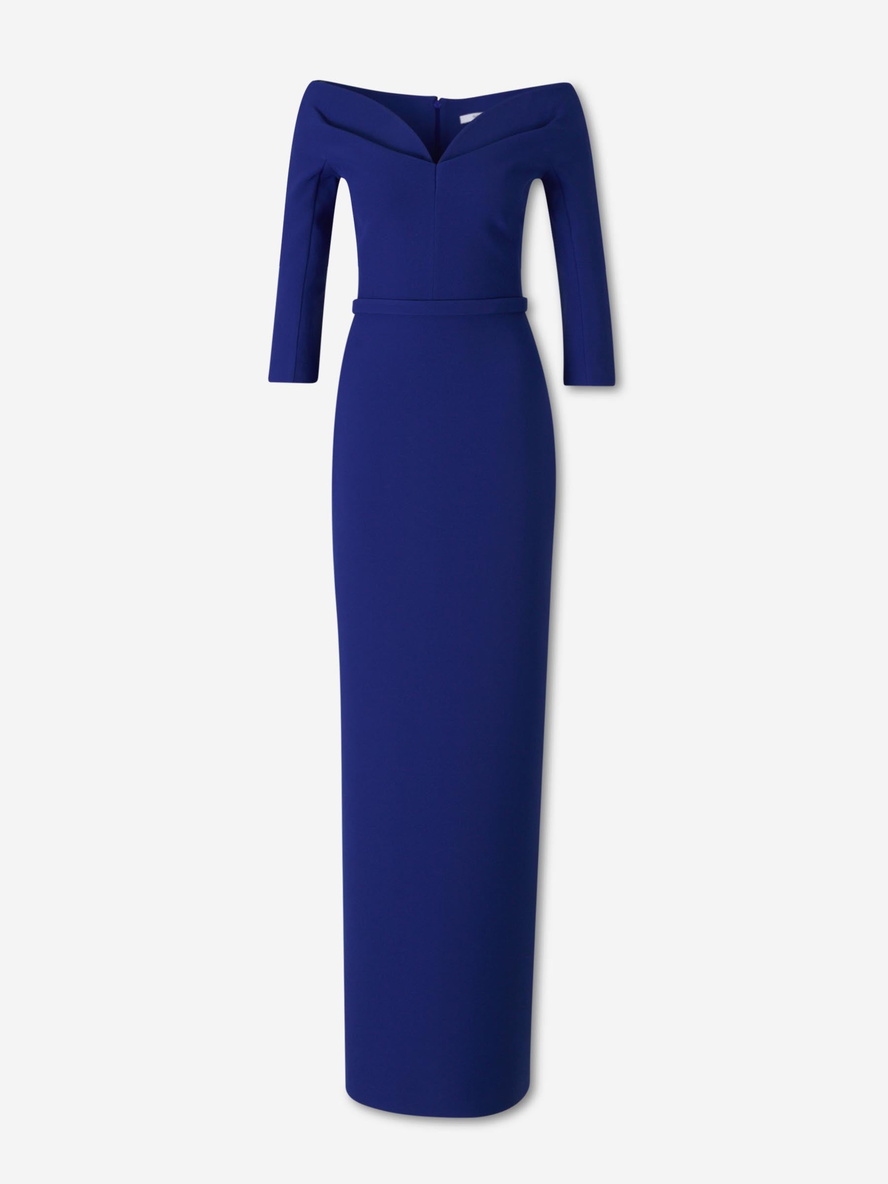 Safiyaa Mujer Barcelona Vestido Maxi Pliegues color Azul sku 732-001541 01 - Foto 1