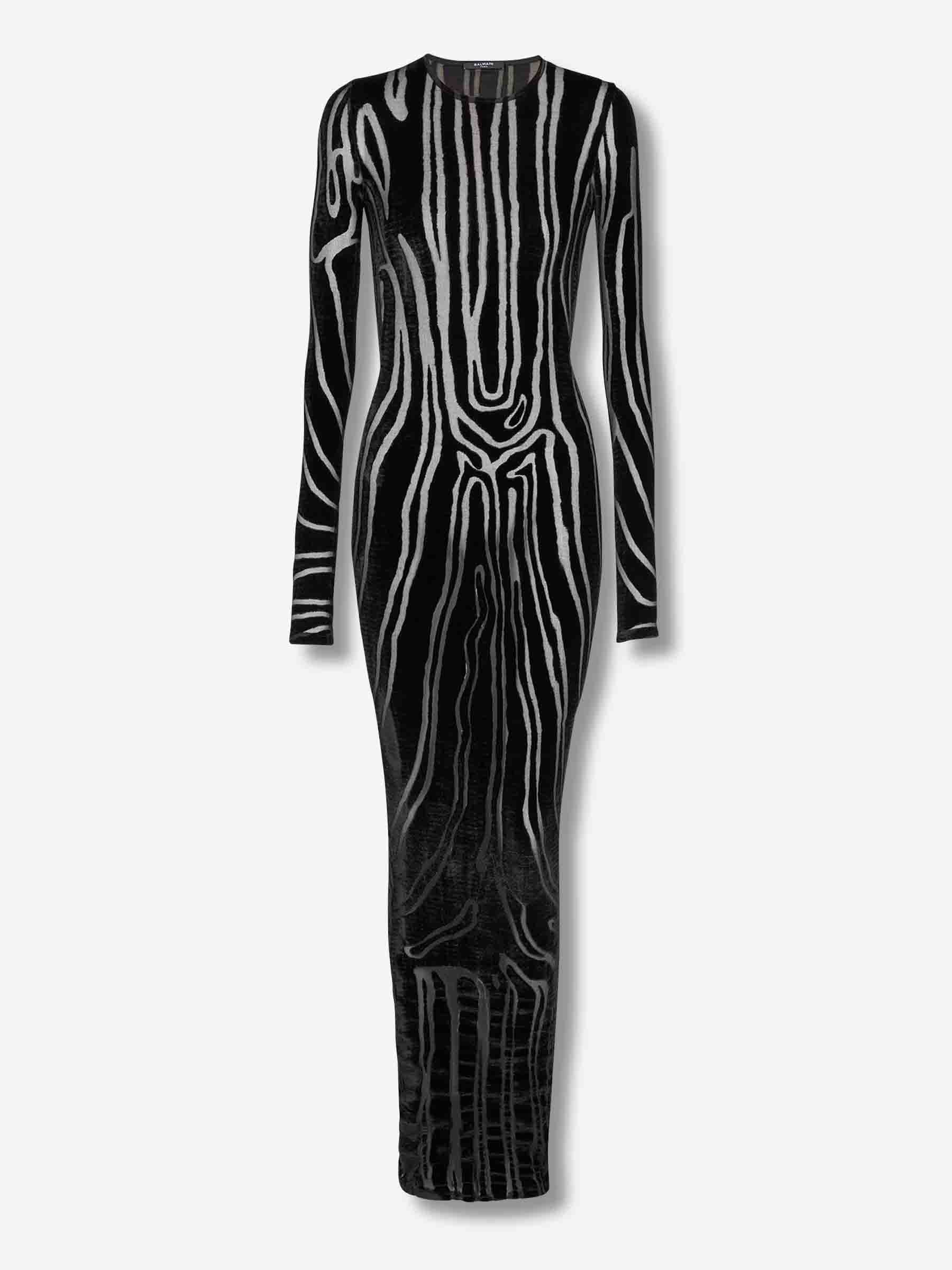 Balmain Mujer Barcelona Vestido Maxi Terciopelo color Negro sku 732-001557 01 - Foto 1