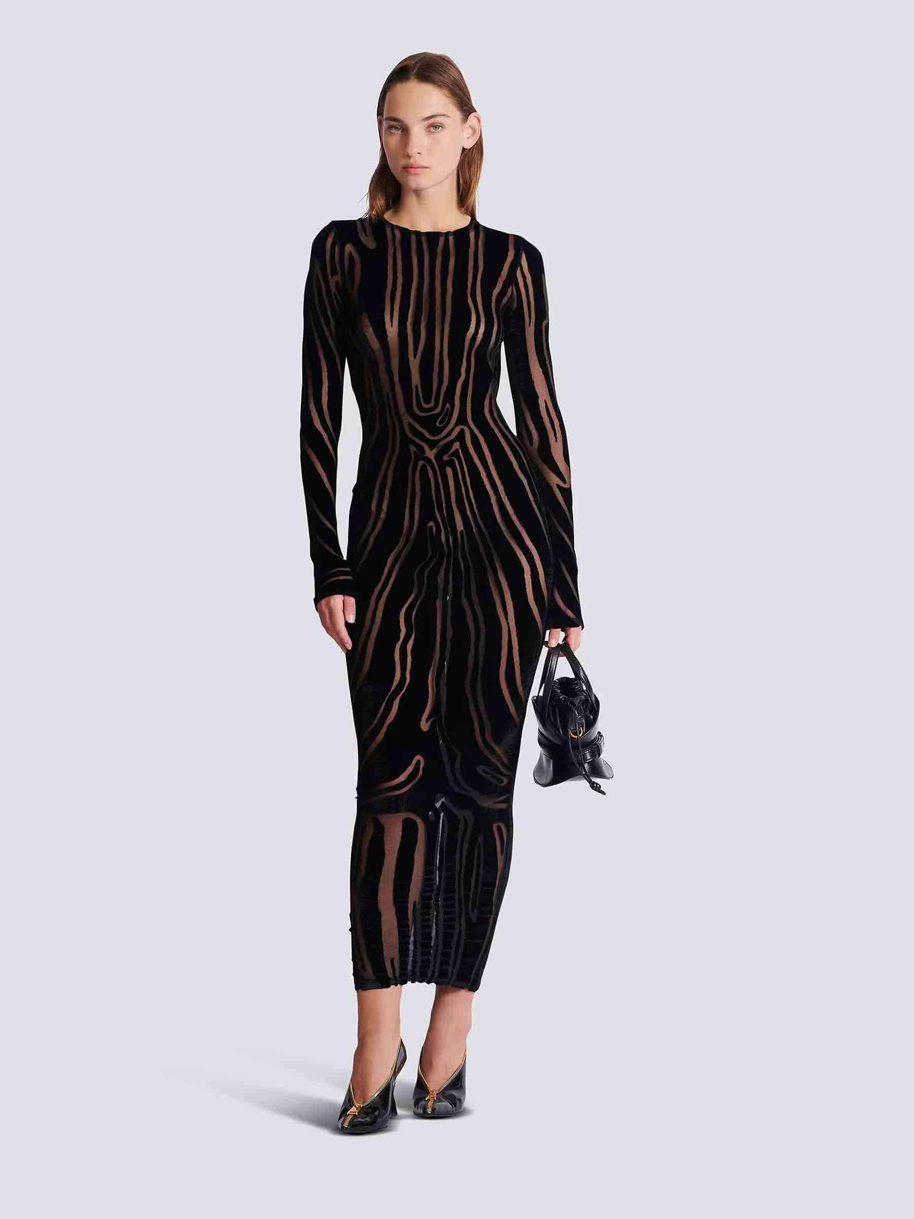 Balmain Mujer Barcelona Vestido Maxi Terciopelo color Negro sku 732-001557 01 - Foto 2