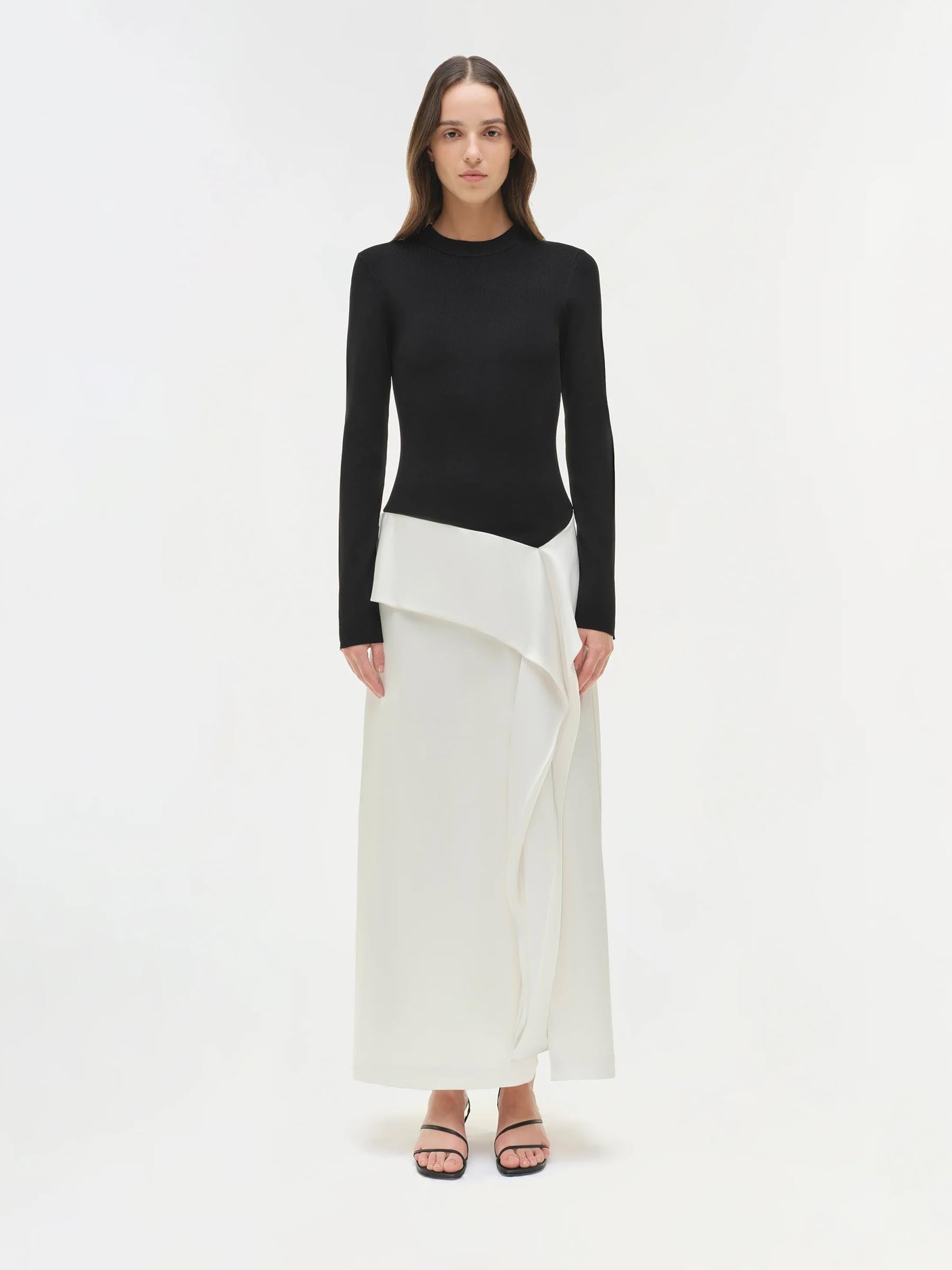 Simkhai Mujer Barcelona Vestido Midi Ornella color Blanco Y Negro sku 732-001564 01 - Foto 1