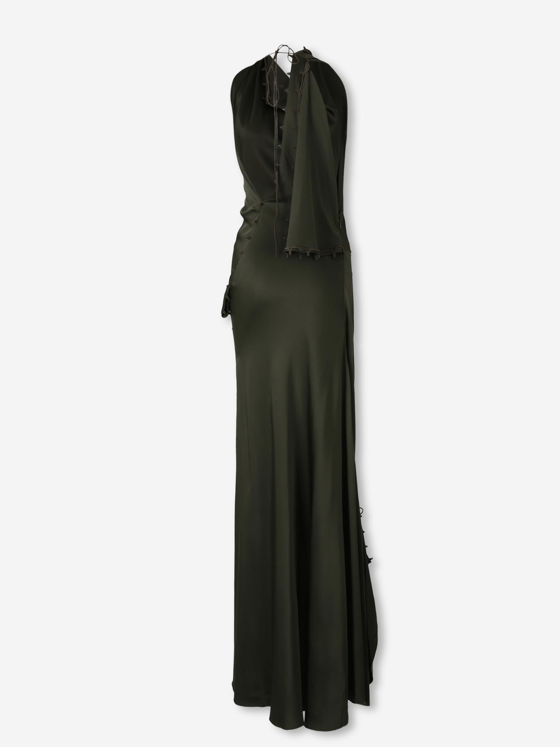 Victoria Beckham Mujer Barcelona Vestido Maxi Asimétrico color Verde Militar sku 732-001613 01 - Foto 2