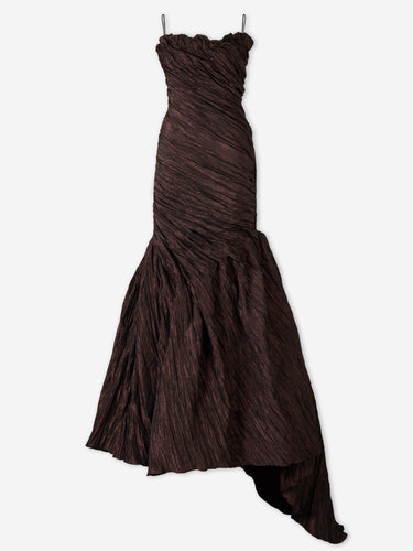 Marmar Halim Mujer Barcelona Vestido Maxi Drapeado color Marrón Oscuro sku 732-001616 01 - Foto 1