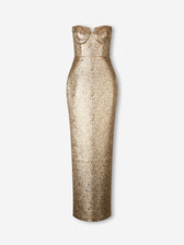 Roland Mouret Mujer Barcelona Vestido Maxi Jacquard color Dorado sku 732-001642 01 - Foto 1
