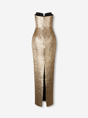 Roland Mouret Mujer Barcelona Vestido Maxi Jacquard color Dorado sku 732-001642 01 - Foto 3