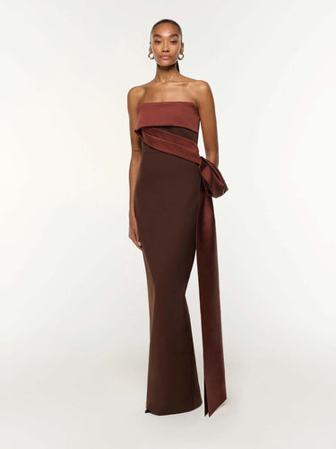 Roland Mouret Mujer Barcelona Vestido Maxi Drapeado color Burdeos sku 732-001643 01 - Foto 2