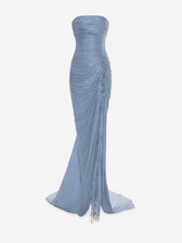 Marmar Halim Mujer Barcelona Vestido Maxi Drapeado color Azul Celeste sku 732-001658 01 - Foto 1