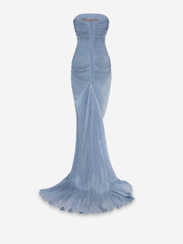 Marmar Halim Mujer Barcelona Vestido Maxi Drapeado color Azul Celeste sku 732-001658 01 - Foto 3