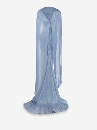 Marmar Halim Mujer Barcelona Vestido Maxi Drapeado color Azul Celeste sku 732-001658 01 - Foto 4