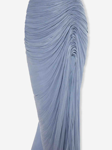 Marmar Halim Mujer Barcelona Vestido Maxi Drapeado color Azul Celeste sku 732-001658 01 - Foto 5