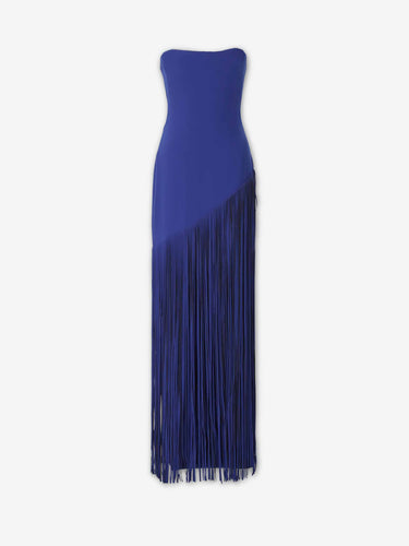 Marmar Halim Mujer Barcelona Vestido Midi Flecos color Azul Marino sku 732-001661 01 - Foto 5
