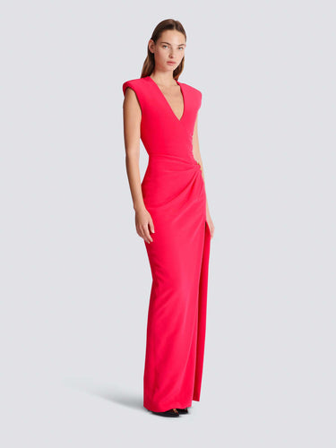 Balmain Mujer Barcelona Vestido Crepé Maxi color Fúcsia sku 732-001662 01 - Foto 2