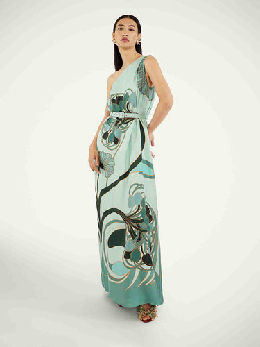 LaDoubleJ Mujer Barcelona Vestido de seda con silueta fluida y drapeado lateral color Estampados sku 732-001685 01 - Foto 2